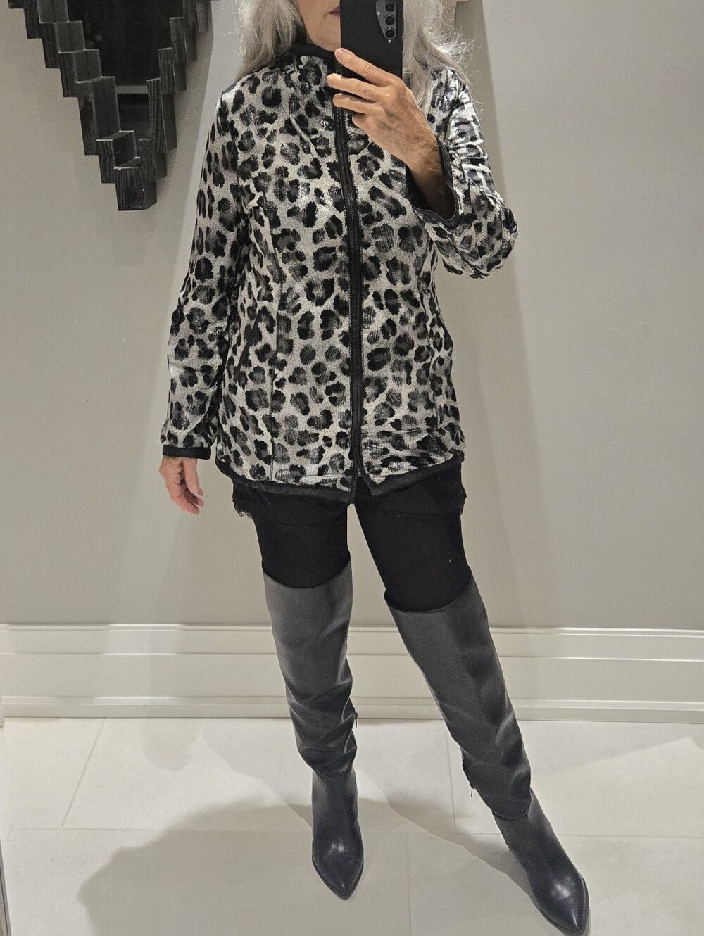 Leather 2 Way Jacket Sz Med